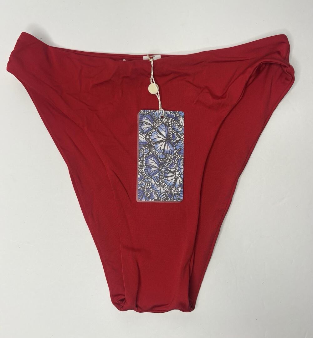 NWT Toluca Swim Gia Maxi Bikini Bottom Red Sz M
